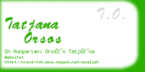 tatjana orsos business card